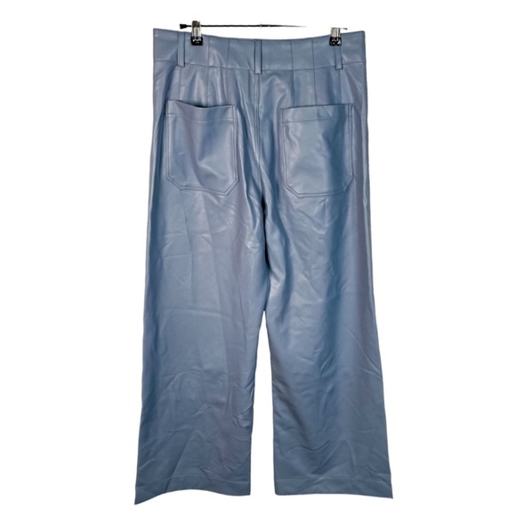 Anthropologie Maeve Blue The Colette Cropped Wide-Leg Faux Leather Pant - Picture 4 of 5